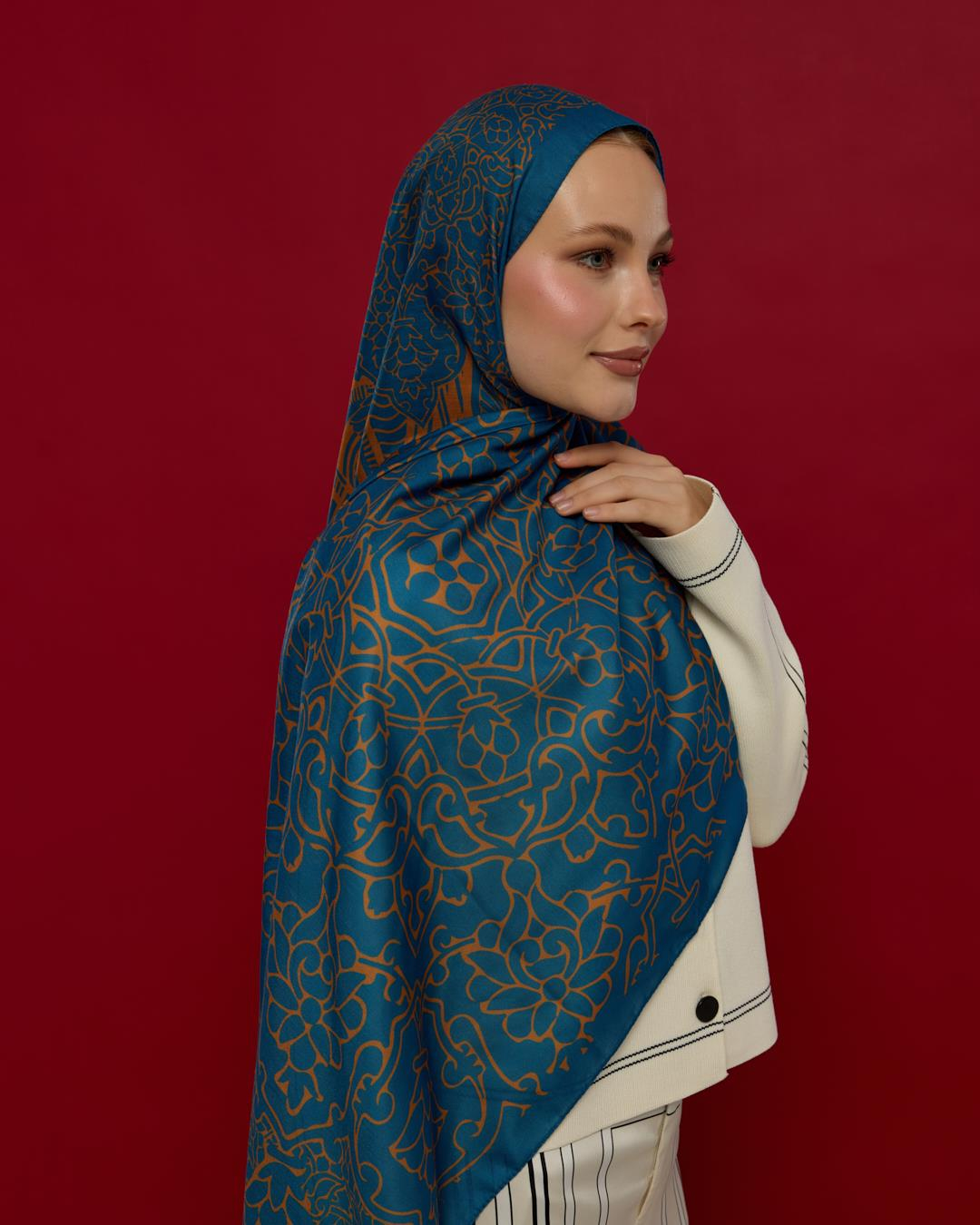 Safir & Hardal Zerafeti Harem Rüyası Desen Şal