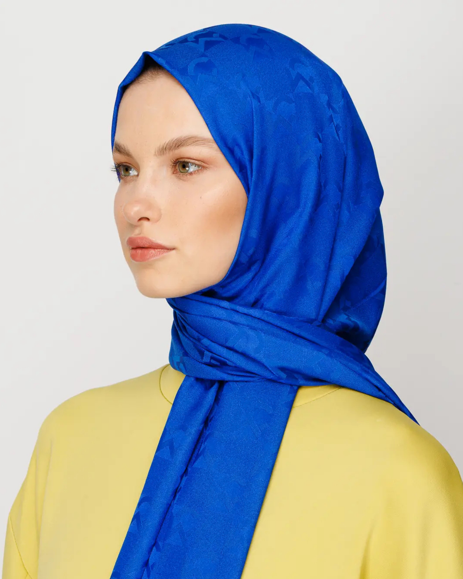 Saks Mavi MC Desen Jakar Şal