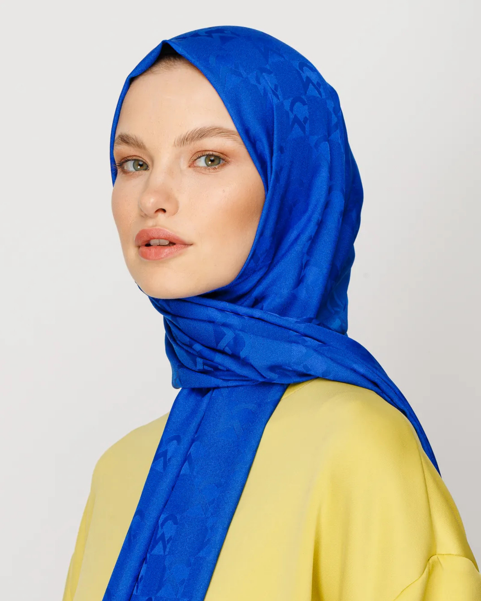 Saks Mavi MC Desen Jakar Şal