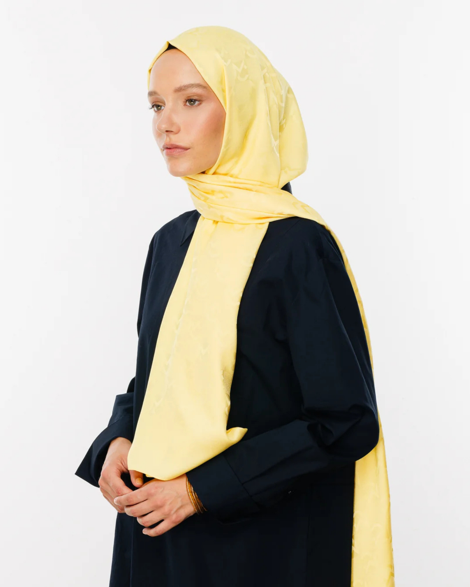 Sarı MC Desen Jakar Şal