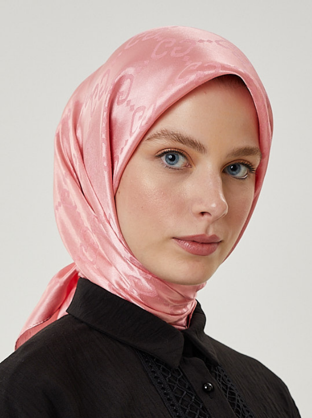 Şeker Pembe G Desen Parlak Eşarp
