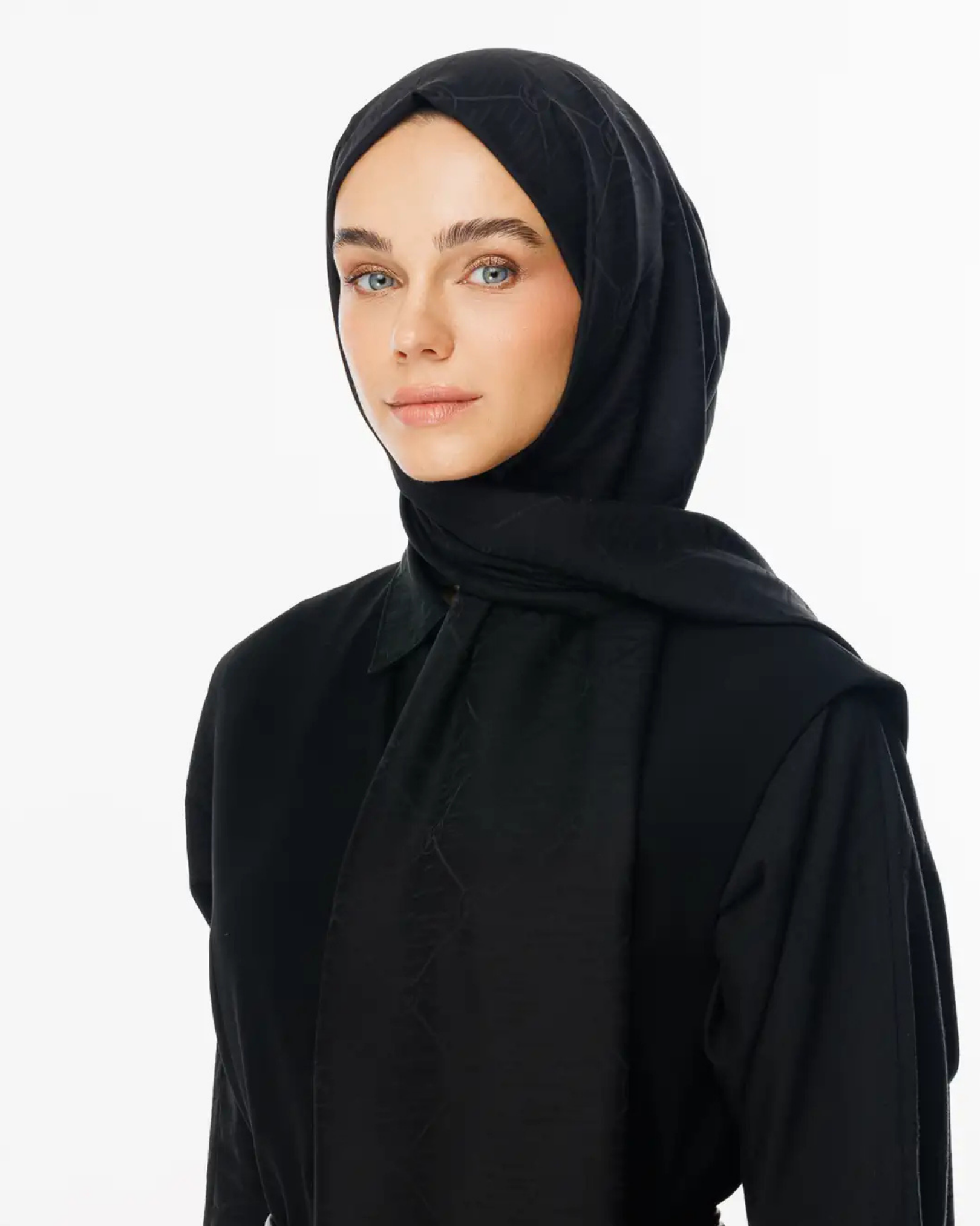 Siyah Moon Is Desen Jakar Şal