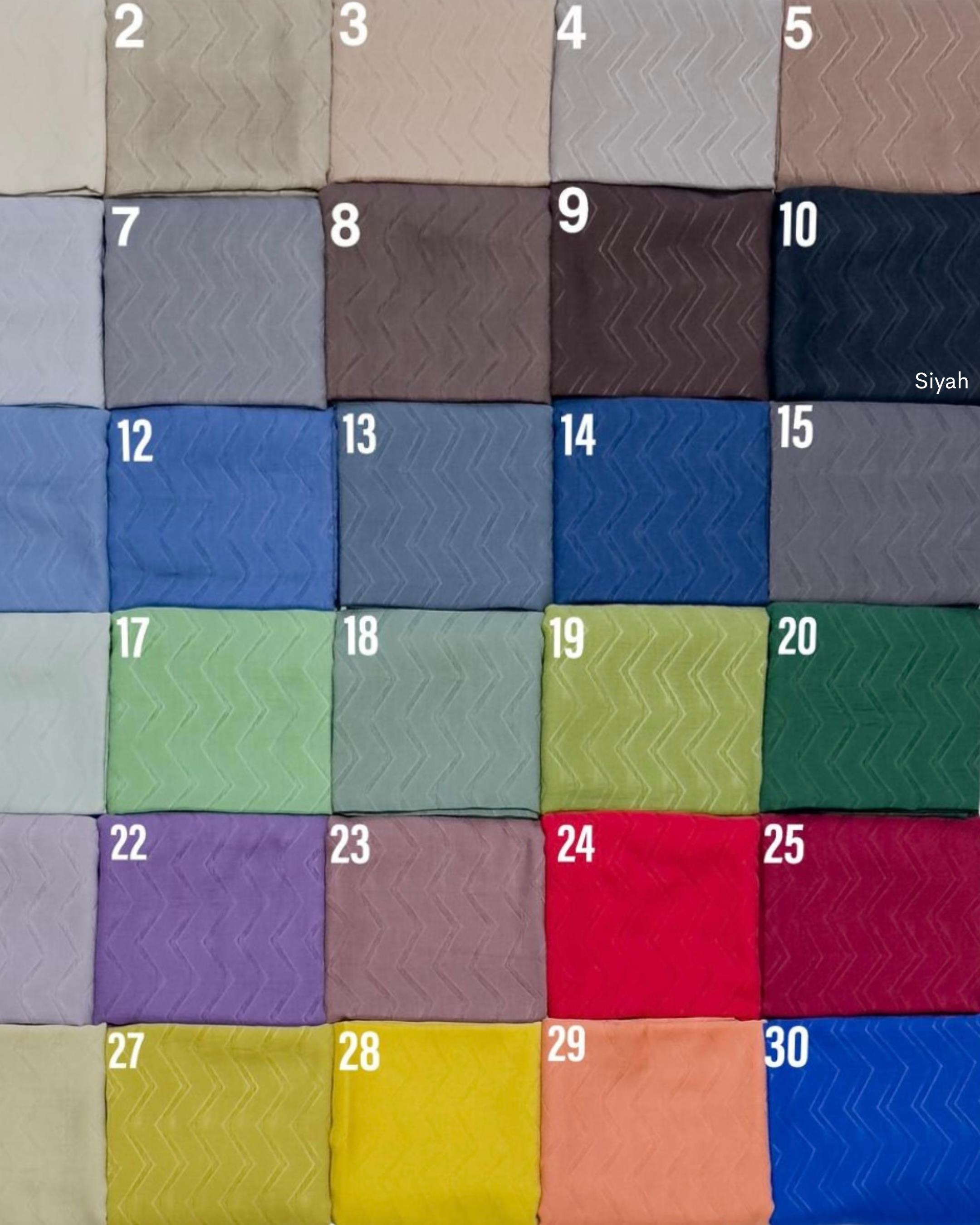 Siyah Zikzak Lyocell Bambu Jakar Eşarp