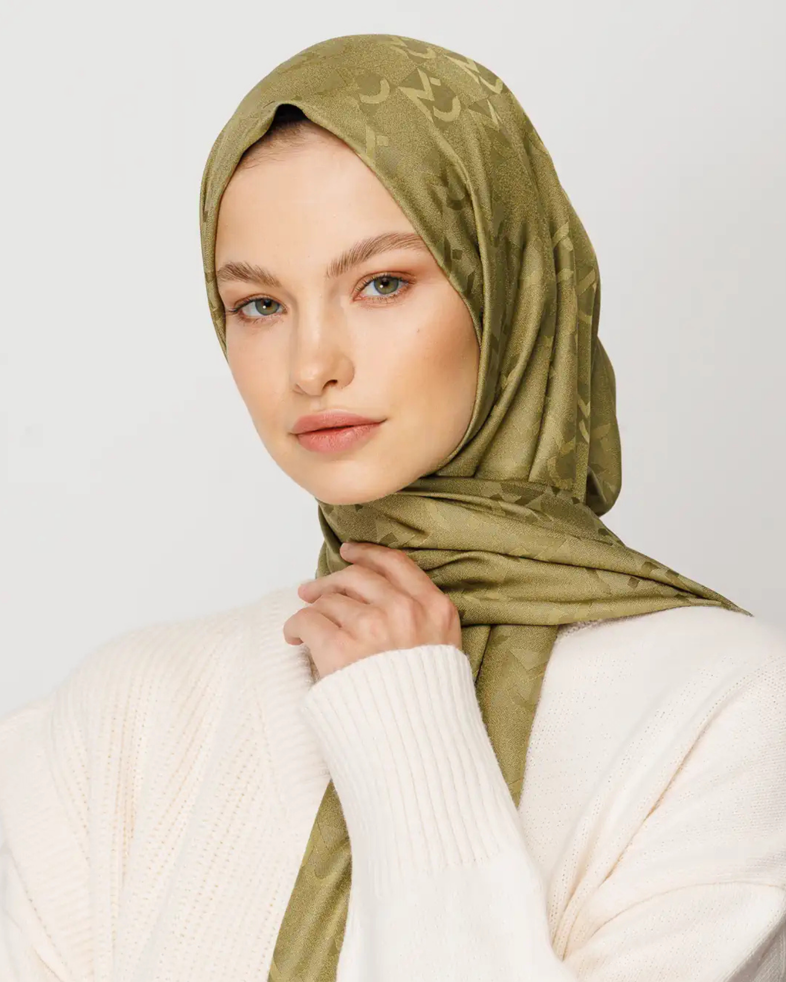 Soft Yeşil MC Desen Jakar Şal