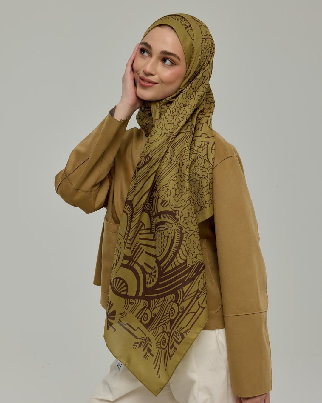 Susam Işıltısı & Kavrulmuş Kahve Harem Rüyası Desen Şal