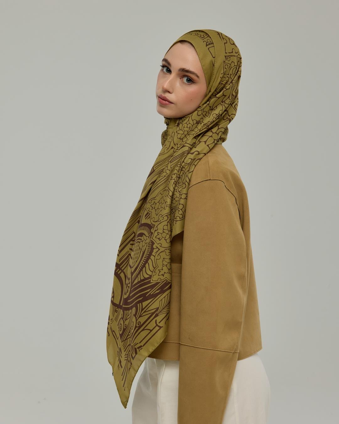 Susam Işıltısı & Kavrulmuş Kahve Harem Rüyası Desen Şal