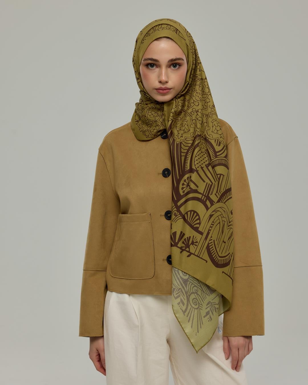 Susam Işıltısı & Kavrulmuş Kahve Harem Rüyası Desen Şal