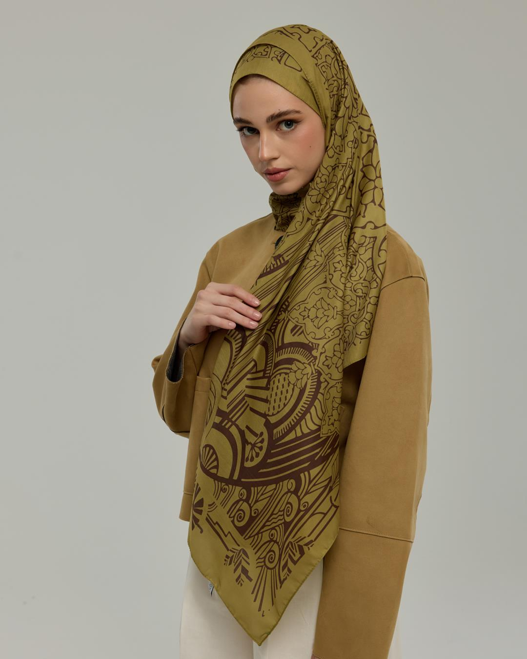Susam Işıltısı & Kavrulmuş Kahve Harem Rüyası Desen Şal