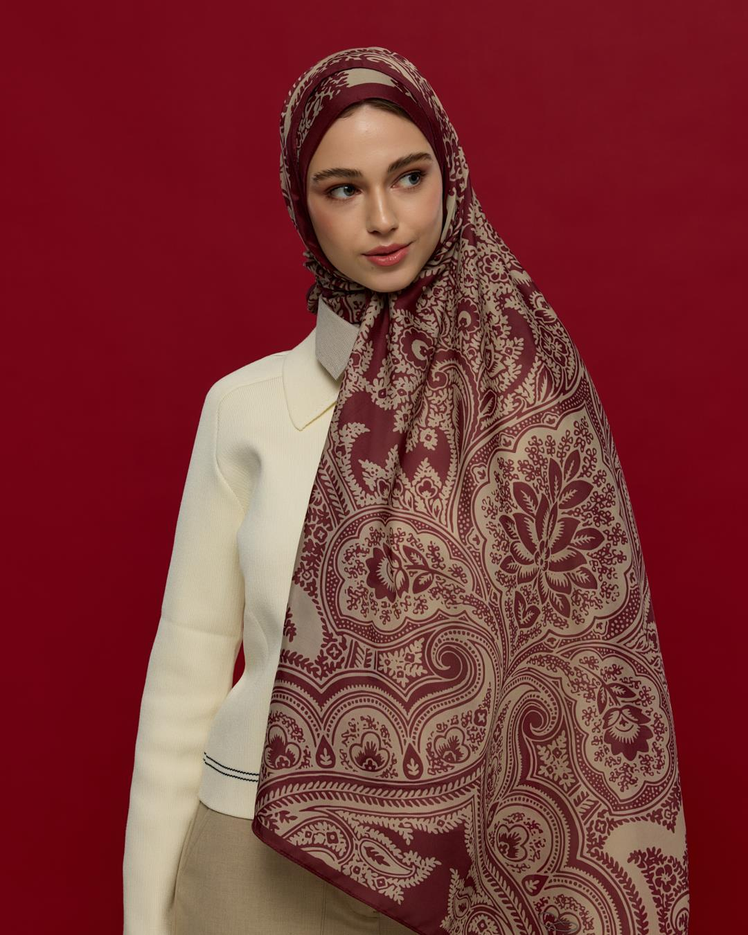 Tarçın Kabuk & İnci Taşı Sultani Desen Şal