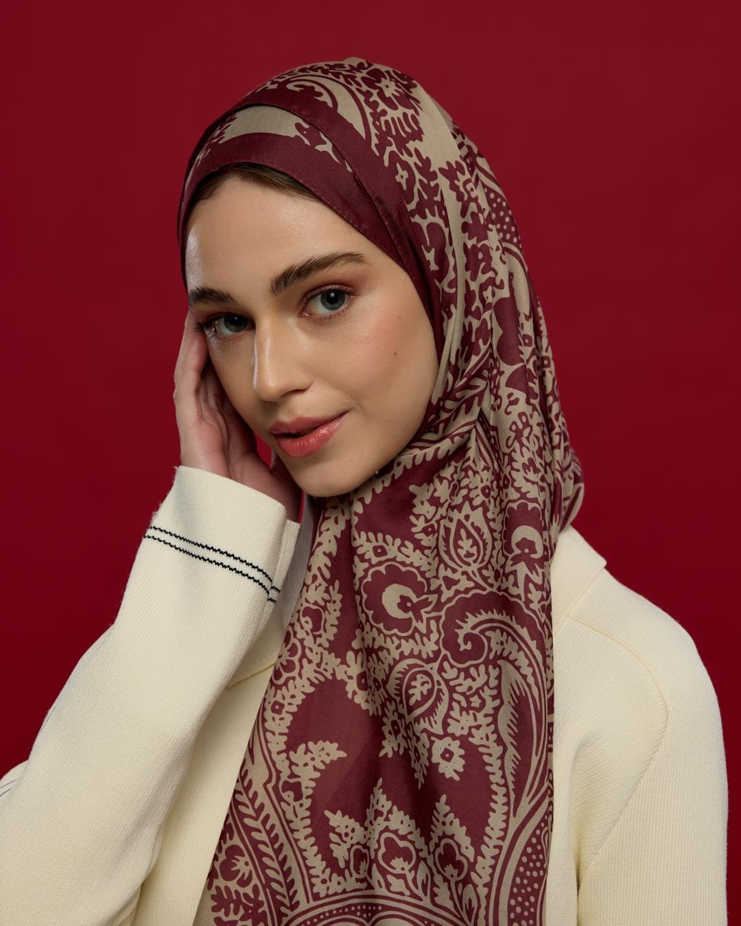 Tarçın Kabuk & İnci Taşı Sultani Desen Şal