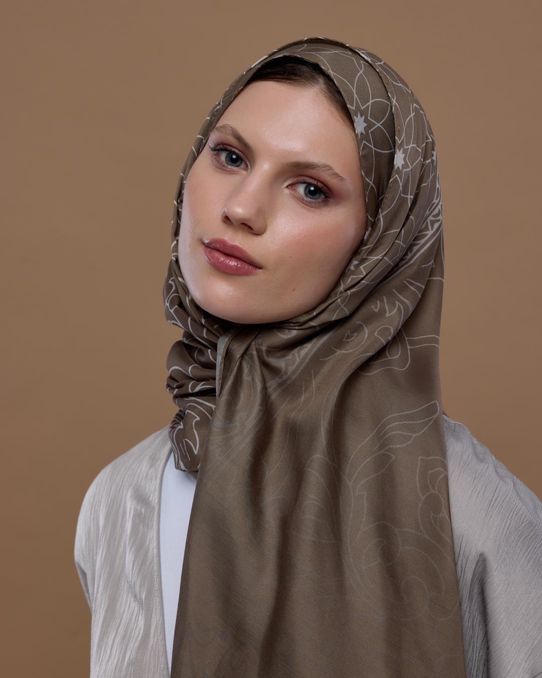 Toprak & Krem Fısıltı Efsunlu Desen Şal