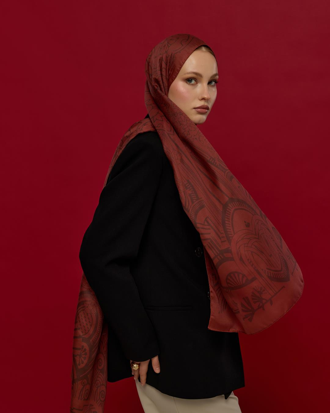 Tuzlu Karamel & Kestane Kabuğu Harem Rüyası Desen Şal