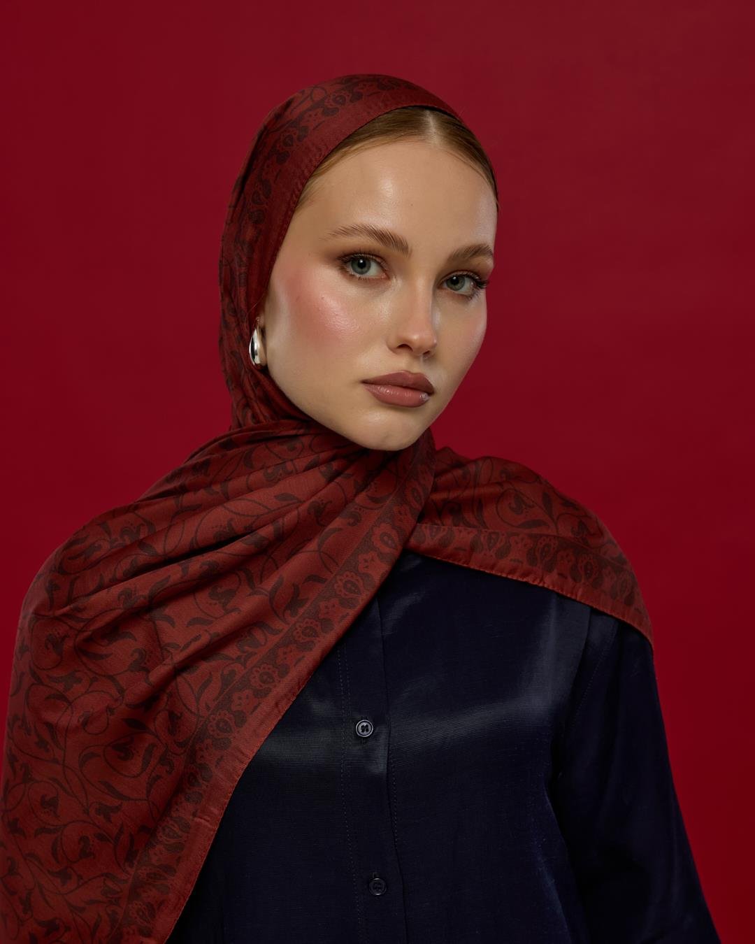 Tuzlu Karamel & Kestane Kabuğu Lale Bahçesi Desen Şal