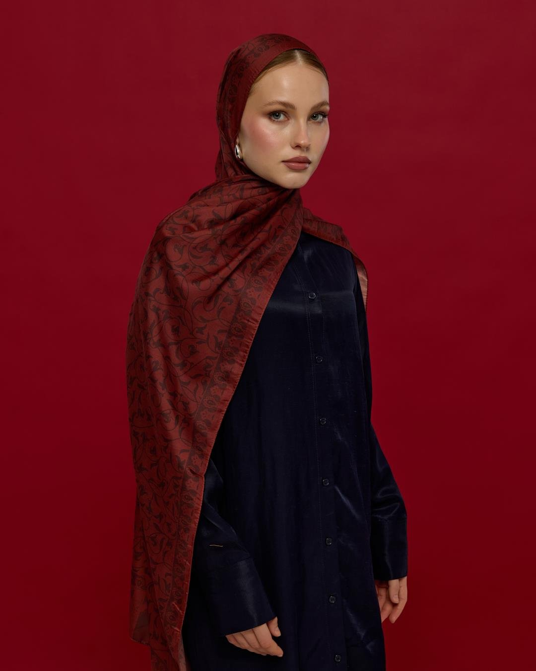 Tuzlu Karamel & Kestane Kabuğu Lale Bahçesi Desen Şal