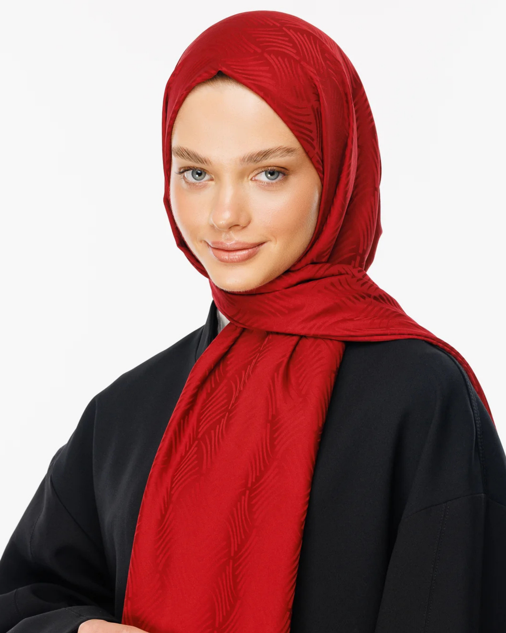 Vişne Çürüğü Aura Desen İpeksi Jakar Şal