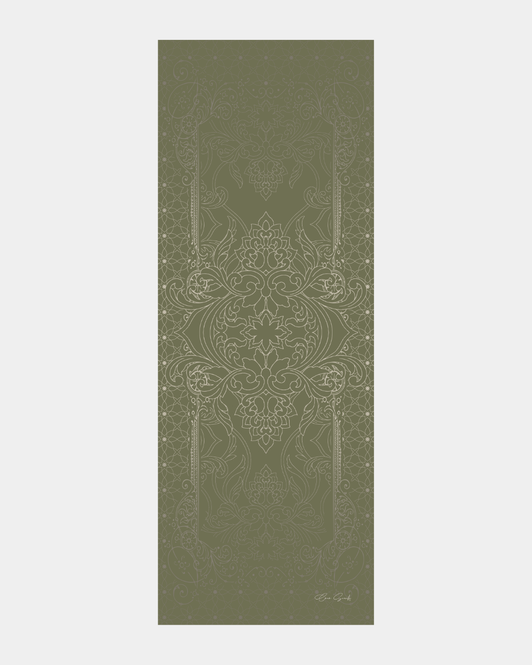 Zeytin Yeşili & Badem Kremi Efsunlu Desen Şal