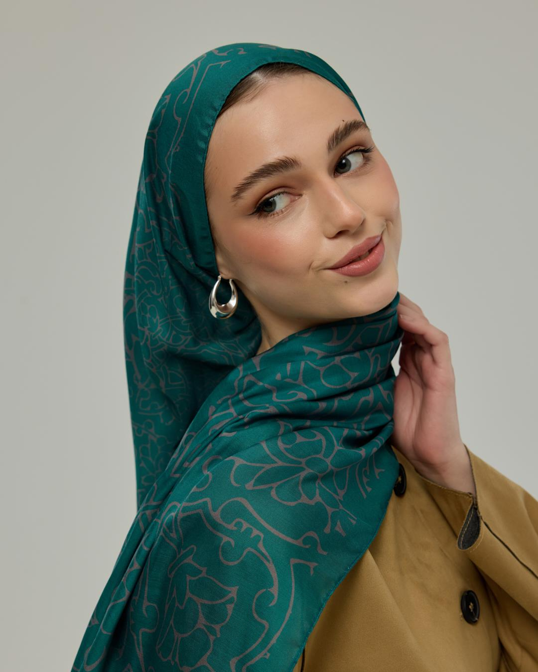 Zümrüt & Lavanta Çizgisi Harem Rüyası Desen Şal