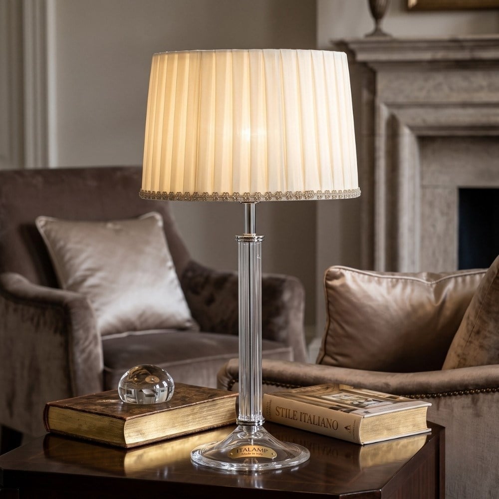 8003/LG Lampada Masa Abajuru Kristal Sw Strass /Cp.Bianco