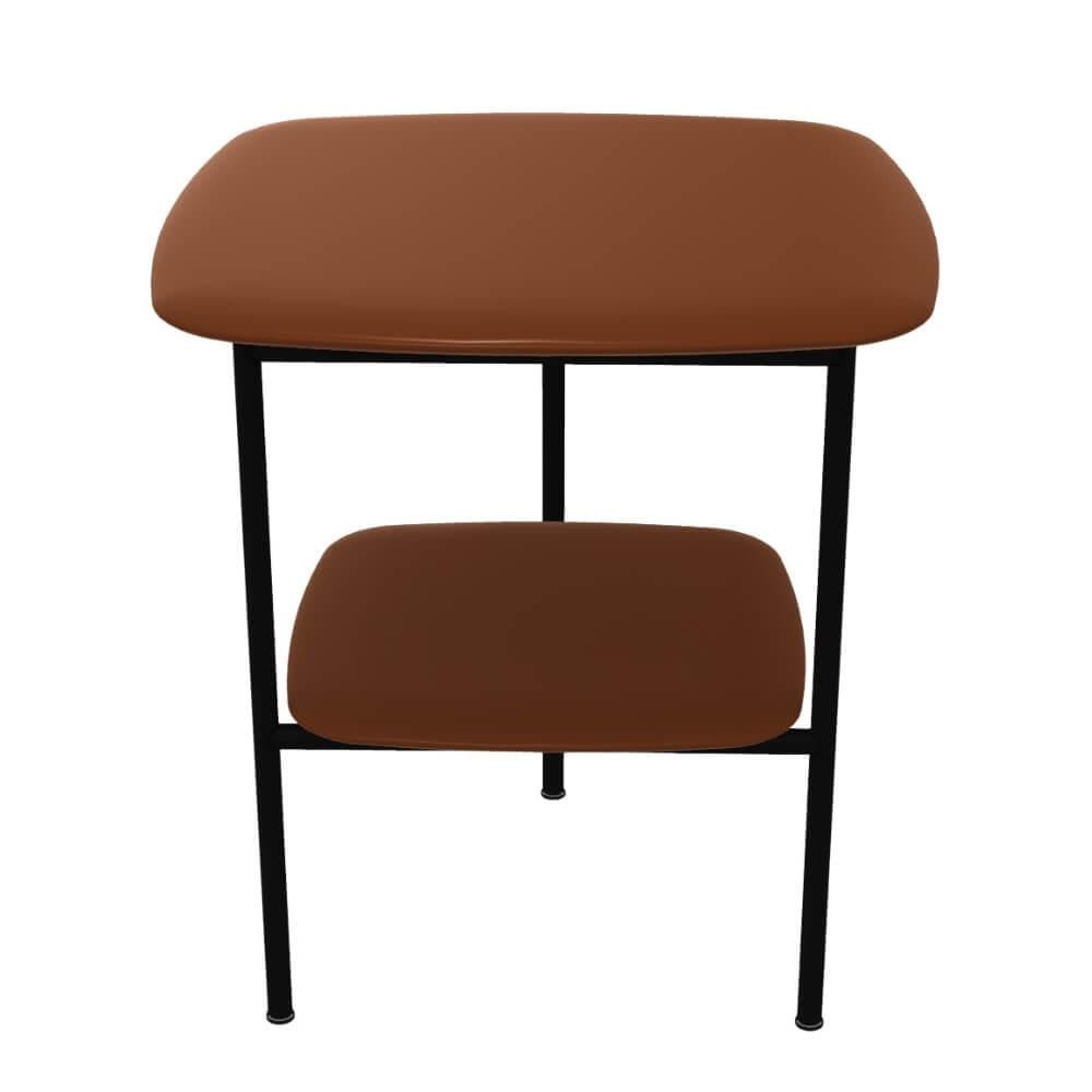 Adrian 45 Alçak Yan Sehpa-Frame Varnished Black -Top Glossy Brick