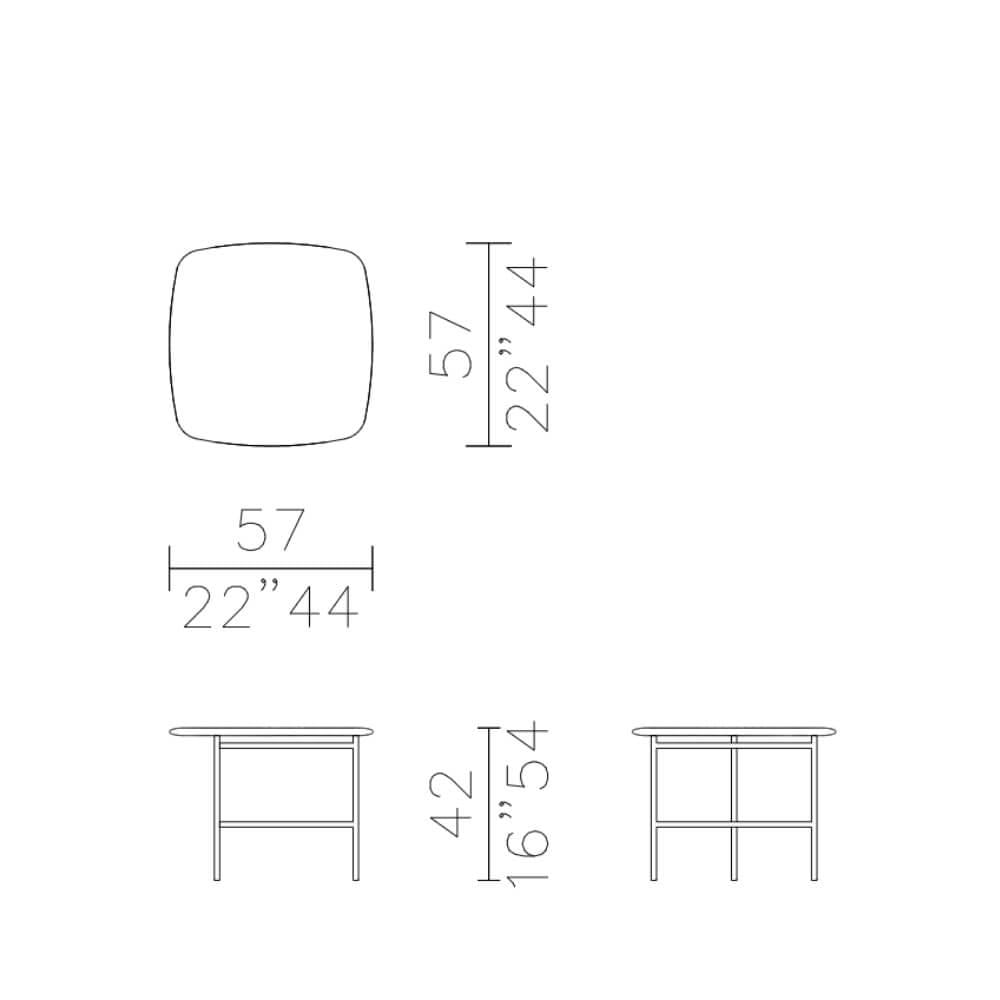 Adrian 55 Alçak Yan Sehpa-Frame Varnished Black -Top Marble M2 Orocalatta Glossy