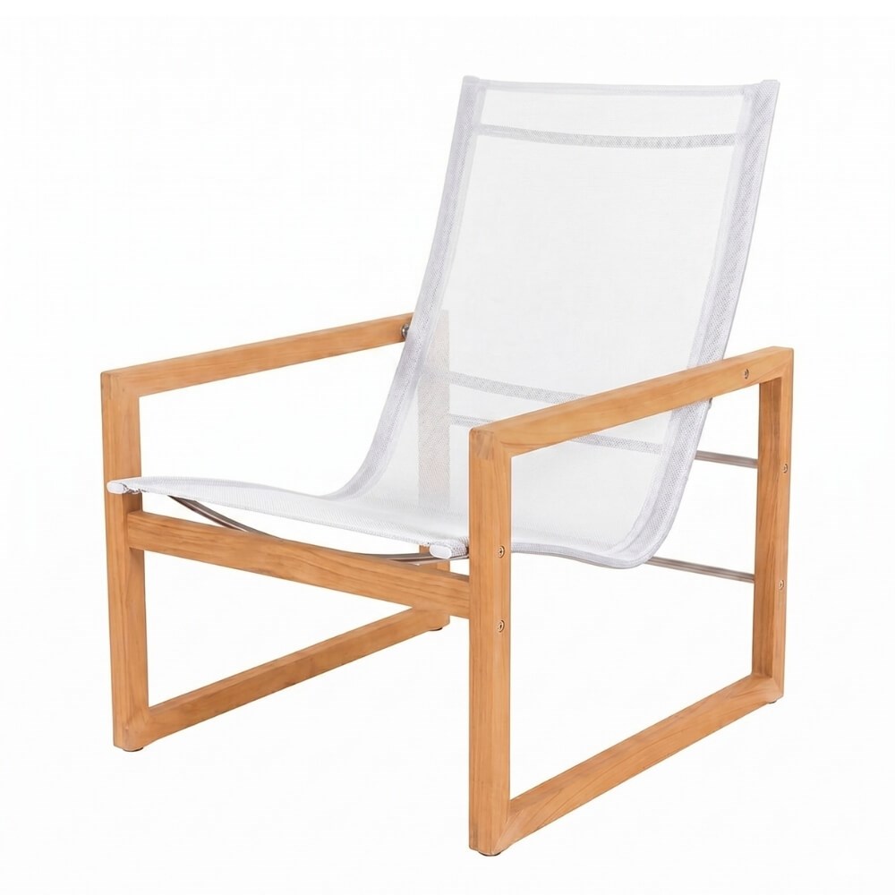 Alfresco Cube Teak White Koltuk