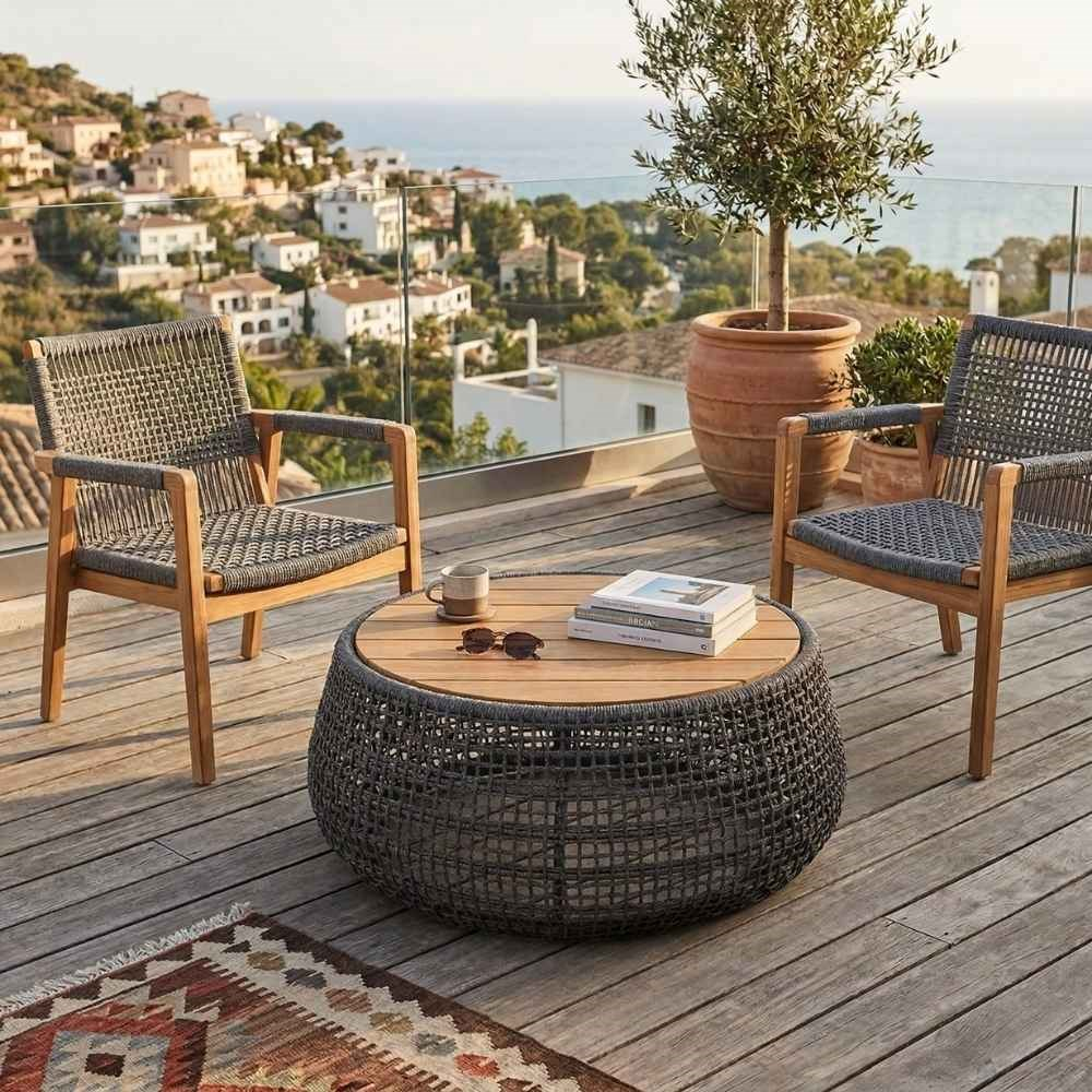 Alfresco Leon Black Orta Sehpa