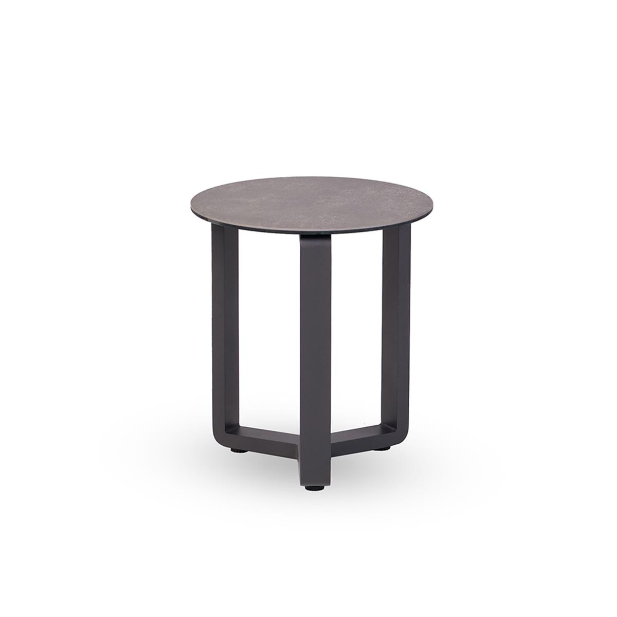 Aluminyum Yuvarlak. Sehpa - 3 Bacak -Q40x444 cm - Seramik - Antrasit