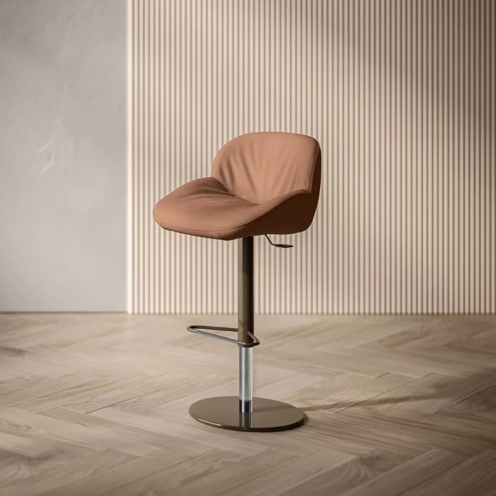 Amelie Bar Sandalyesi - Frame Lacquered Dark Brass (M028) - Ice (TEGO020)