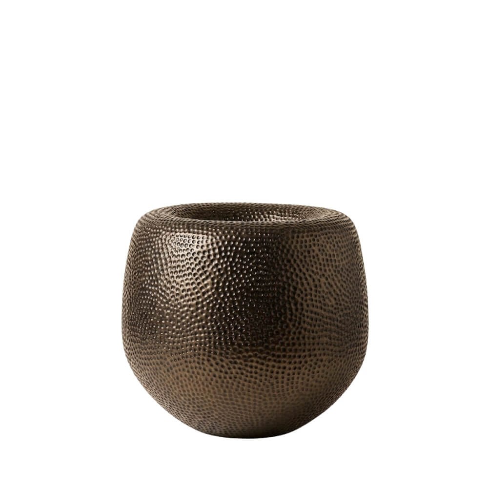 Batur Pot Saksı (45)-Oval Metalic-Bronze