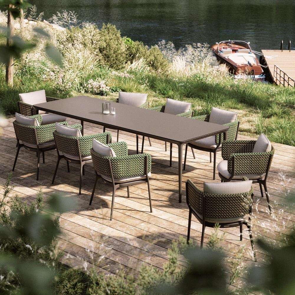 Bellmonde Yemek Masası (280)-XLarge-Tabla Black Pepper (HPL)-Ayak Black Pepper