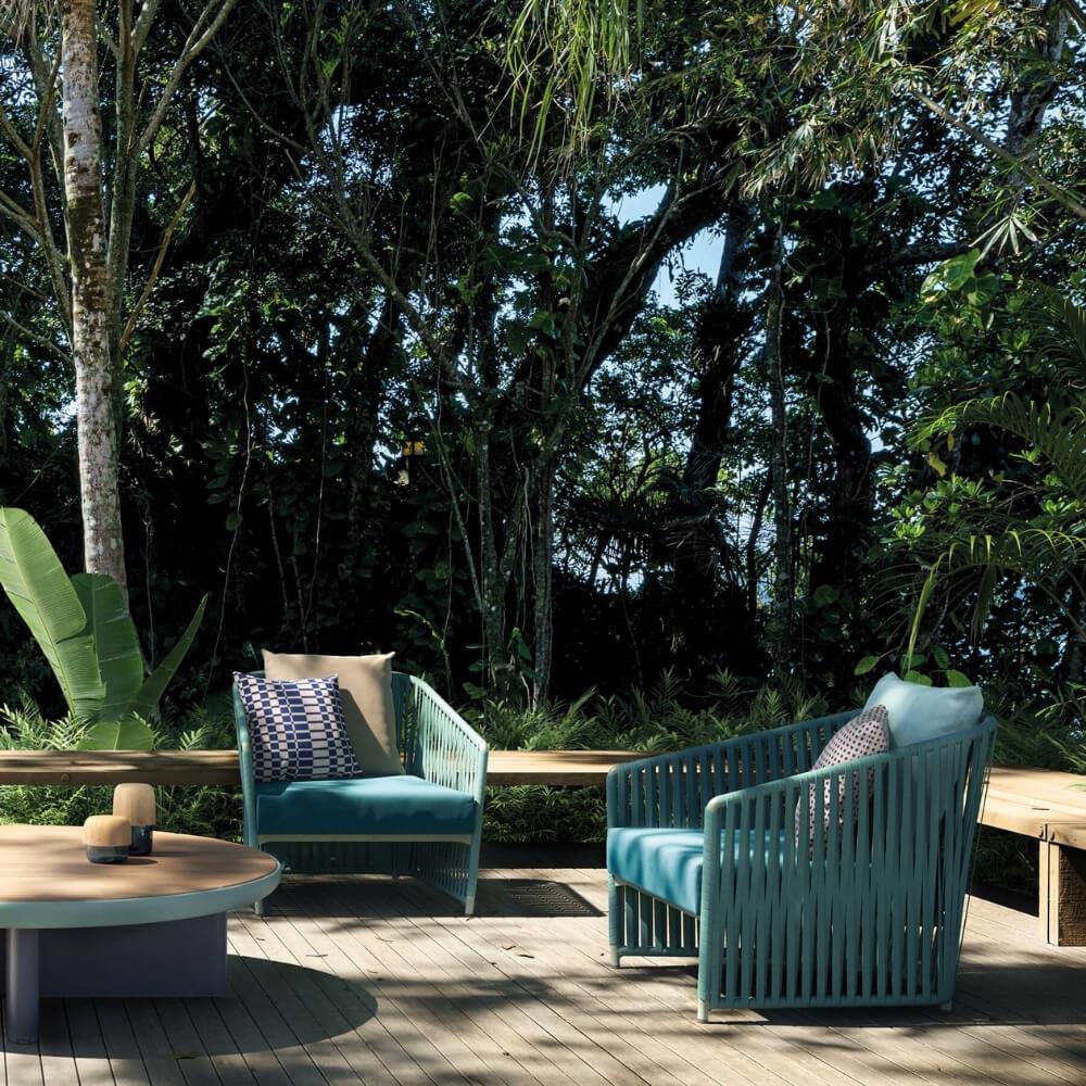 Bitta Lounge Club Tekli Koltuk-Rope Nimbus(Z03)-Minder Pororus Grey(291)-Kırlent (55*55) Porous Grey(291)-Kırlent (45*45) Fog (289)