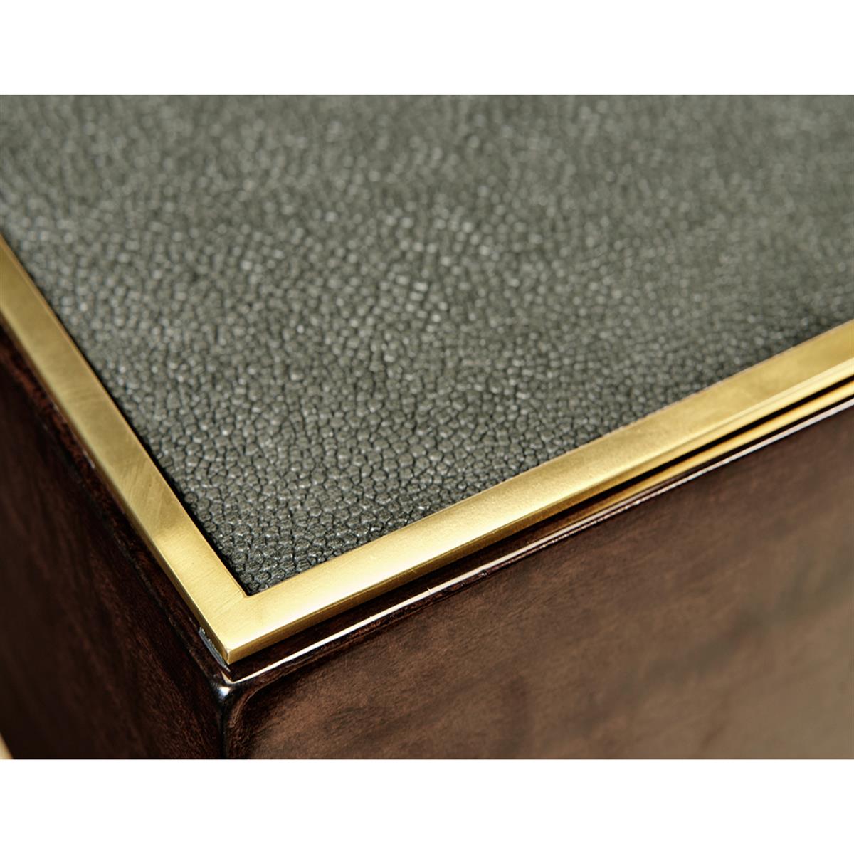 Black Eucalyptus Rectangular Anthracite Shagreen Konsol