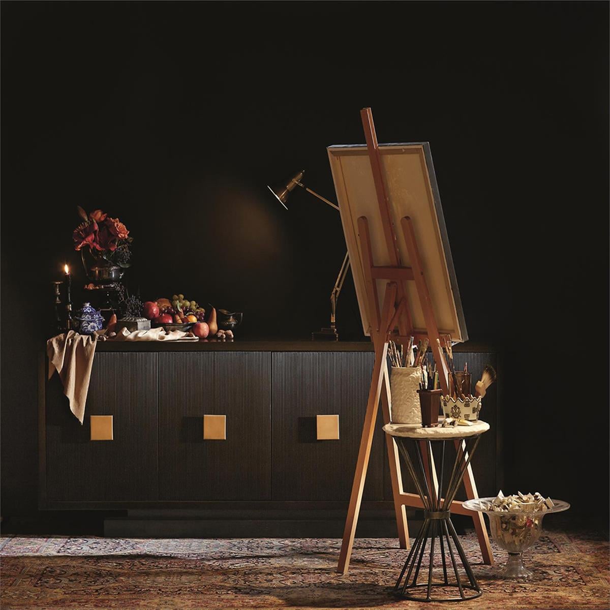 Boulevard Büfe-Ebonized finish-4 Kapılı-Çıkarılabilir Raf