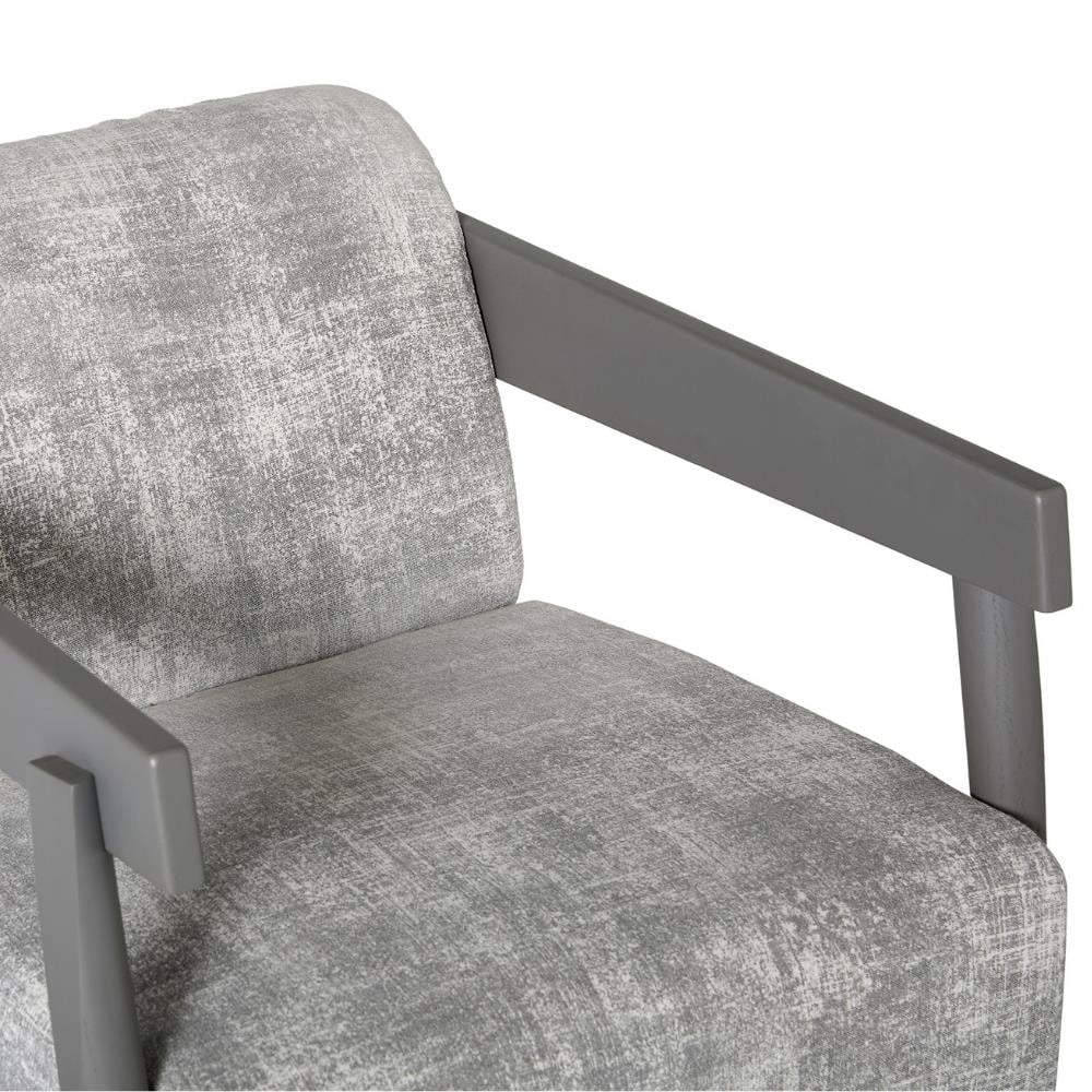 Brick 305 Tekli Koltuk – Wood Finish: Grey lacquered oak -  Fabric: Jeans Grigio (Cat:D) – 71x89xh77 cm