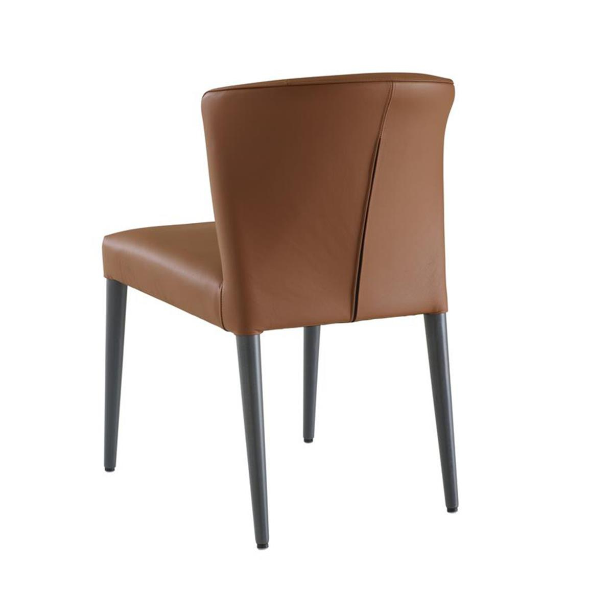 Circa Kolsuz Sandalye-Deri Gold Marron-Feet Antrasit-Stained Beech-(2 Adet)