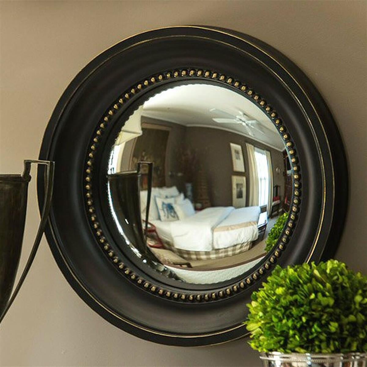 Colonial Convex Ayna - Black/ Gold - D:40.6 Cm