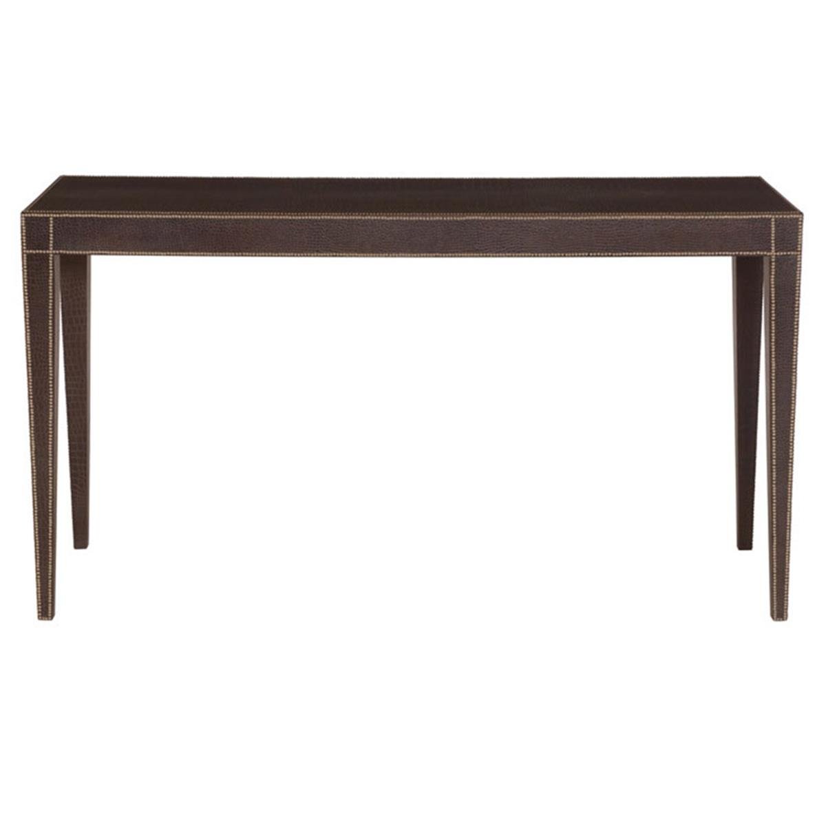 Bernhardt Colter Brown Leather-Wrapped Console Table