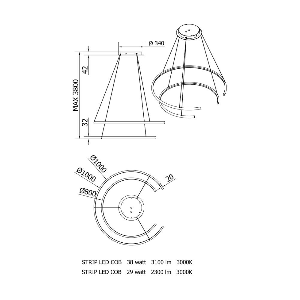 Comet Tavan Aydınlatma-Natural Silver (M326)-Matt Black (M055)