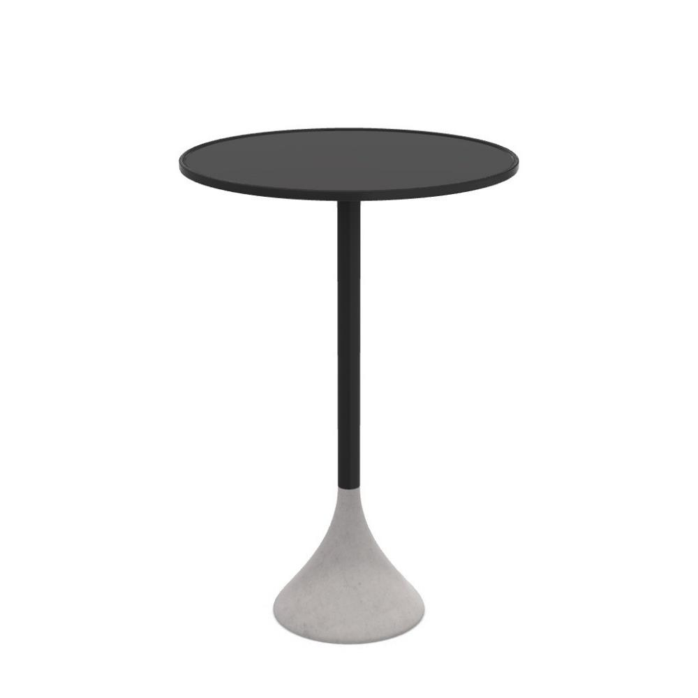 Concreto Bar Masası (70)-İskelet Dark Grey-Tabla Laminate Black