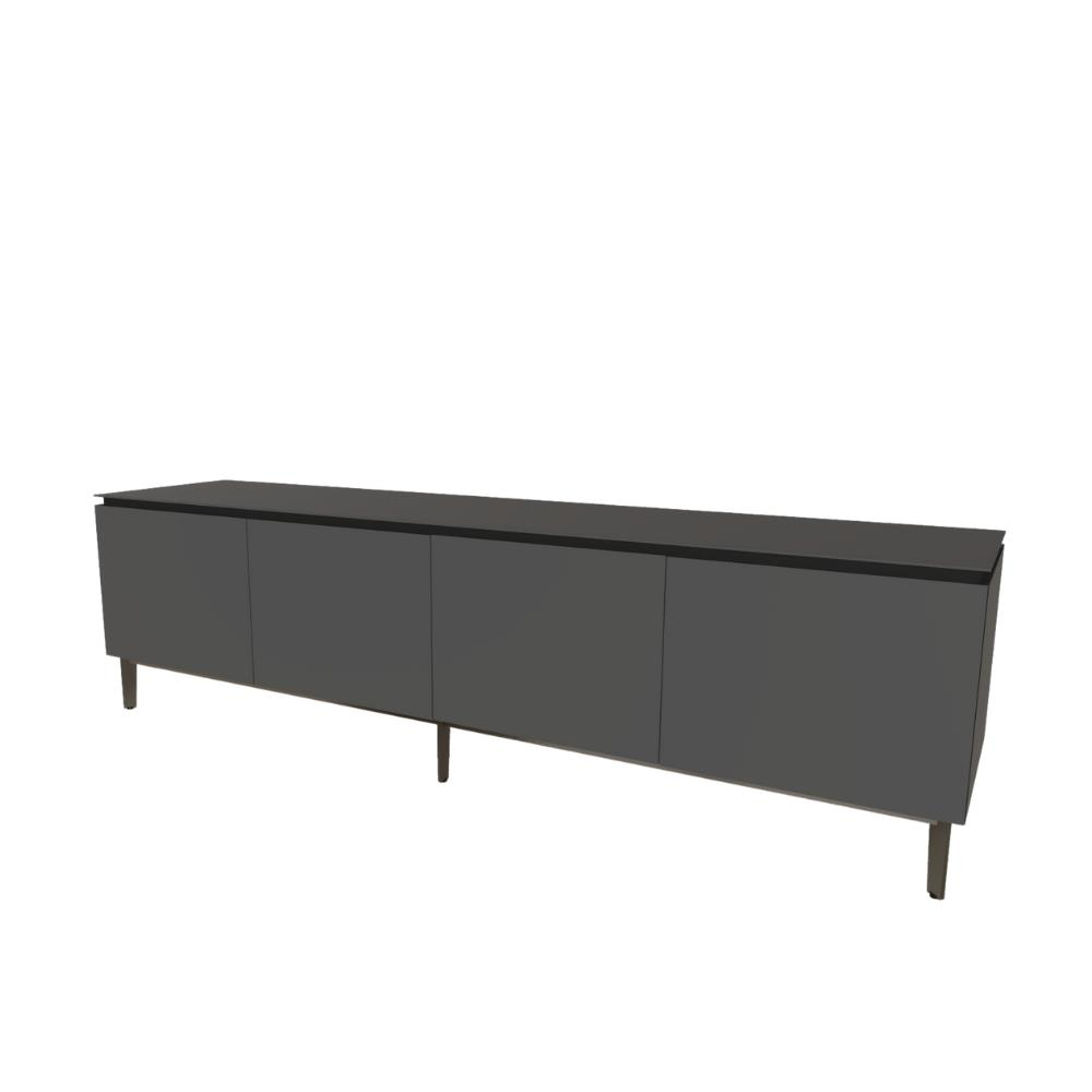 Cosmopolitan Dolap-Frame Lacq Natural Silver (M326)-Door/Sides Lacq Matt Anthracite Wood-Groove Lack Black (L090)-Case Melamine Anthracite-Top Lacq Matt Anth Wood (L087)