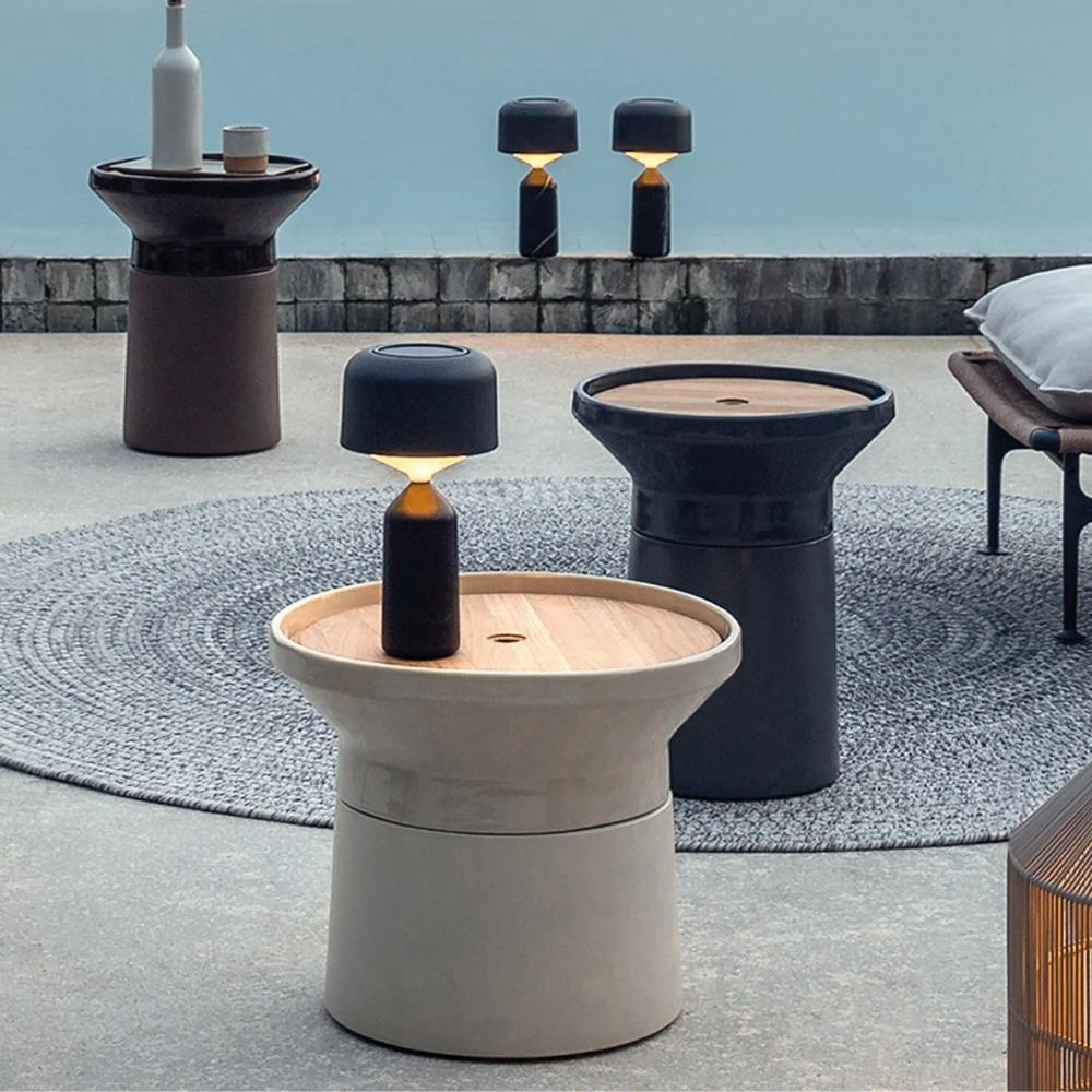 Coso Yan Sehpa (48)-Tabla Teak-Ayak Cam (Sand)