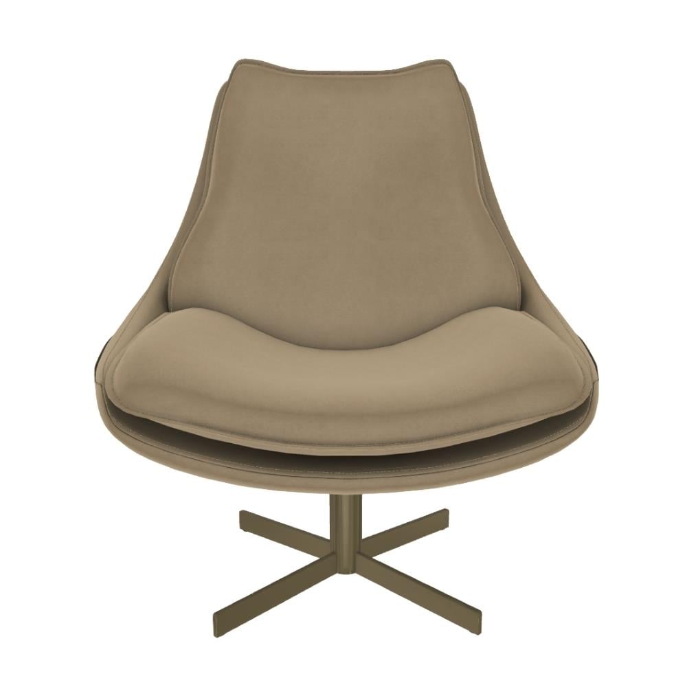 Daya Tekli Koltuk-Frame Aged Brass (M328)-Shell Argan (TEBQ004)-Cushion Shell (TEBQ004)