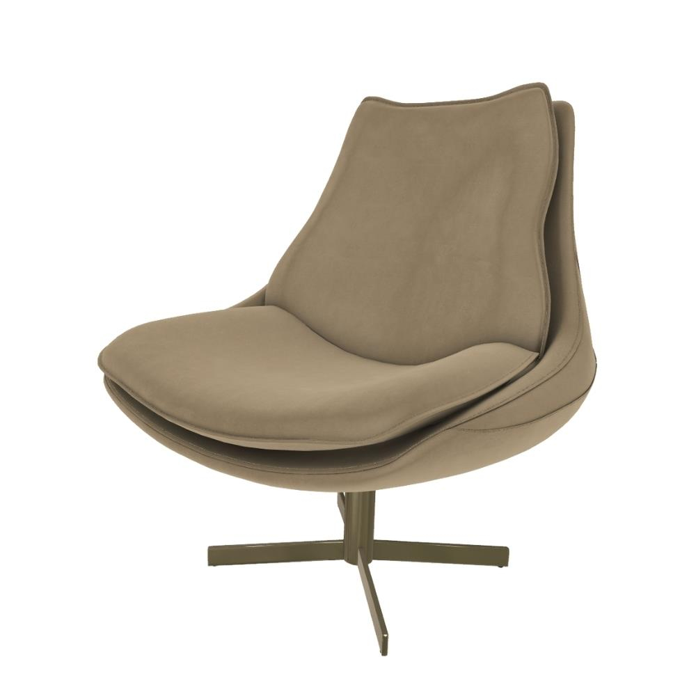 Daya Tekli Koltuk-Frame Aged Brass (M328)-Shell Argan (TEBQ004)-Cushion Shell (TEBQ004)