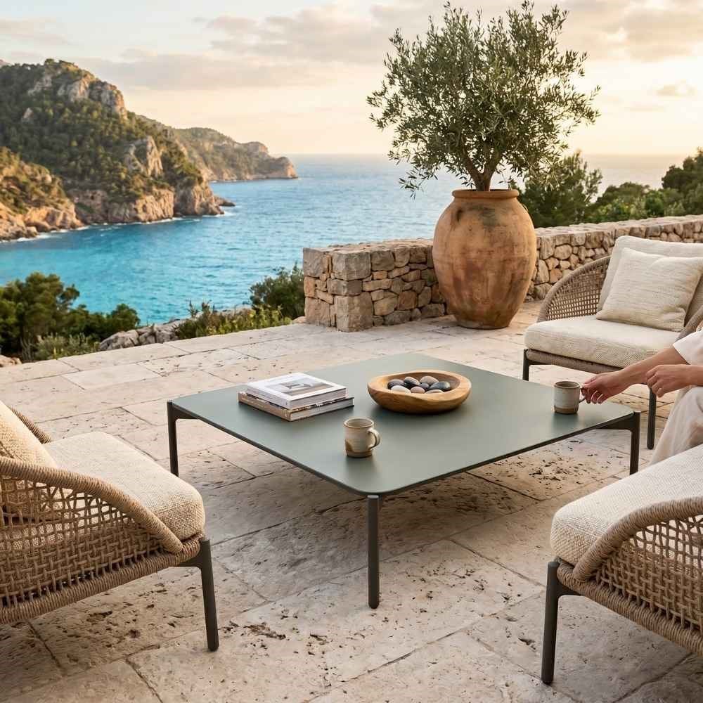 Dedon Izon Black Pepper Square Coffee Table