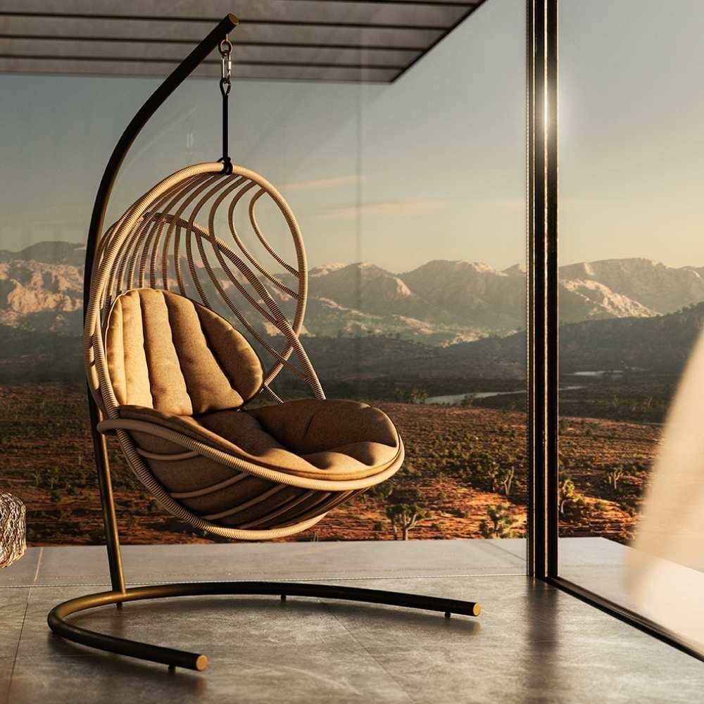 Dedon Kida Glow Touch Hanging Lounger with Base