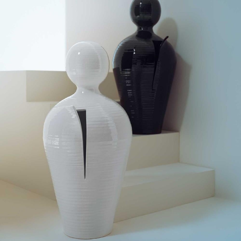 Do Seramik Vazo - 40 cm - Bianco Angelo