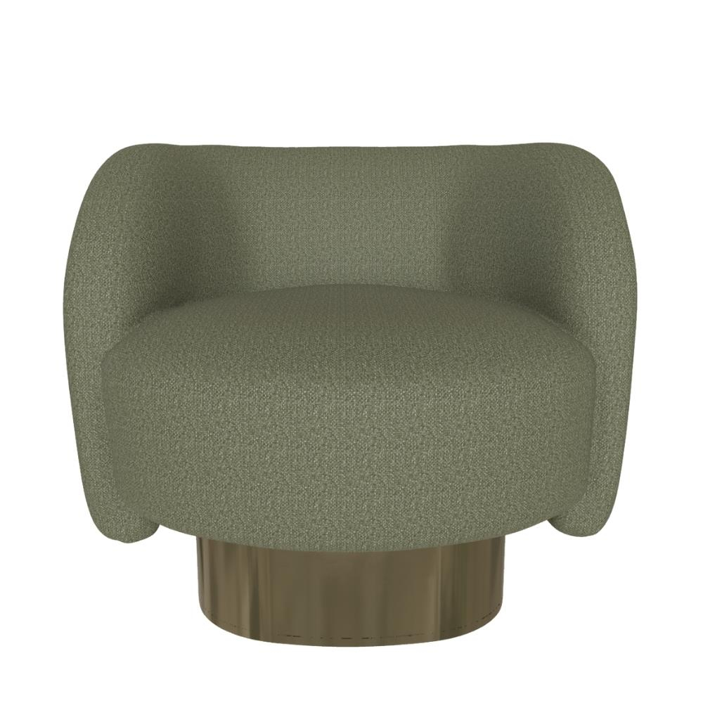 Doris Tekli Döner Koltuk - Frame Aged Brass (M328) - Covering Mojito (TEBL006)