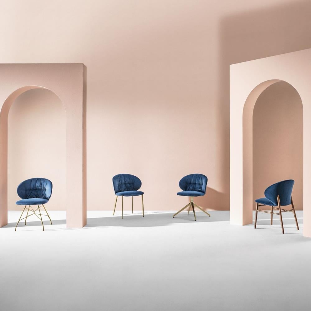 Drop Kolsuz Yemek Sandalyesi-Frame Aged Brass (M328)-Shell Juniper (TEVS018)