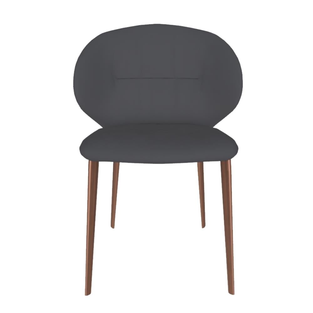 Drop Kolsuz Yemek Sandalyesi-Frame Lacquered Rose Gold (M329)-Shell Granite (TENO013)