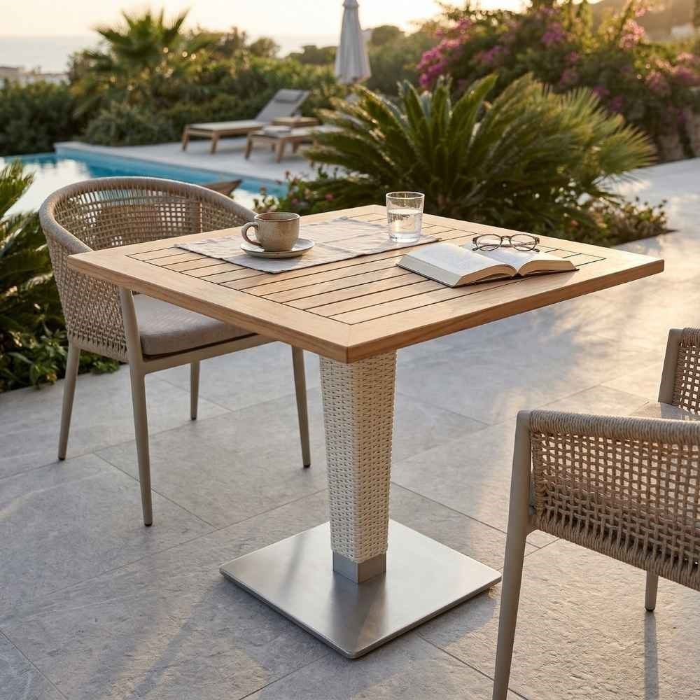 Teak 90 cm Square Table